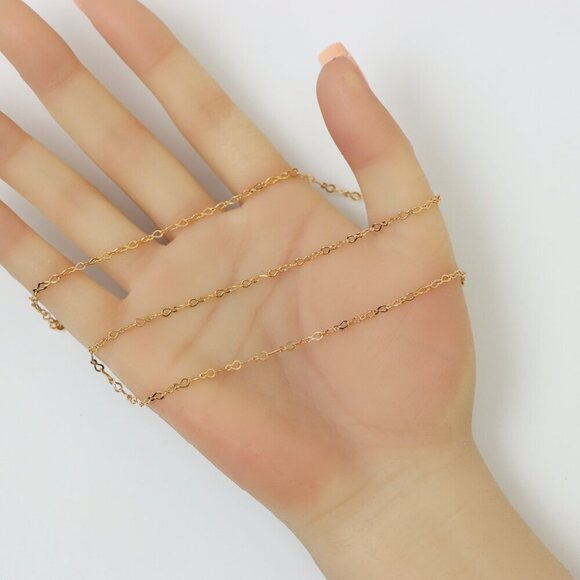 "Elegant Rose Gold Twisted Link Chain Necklace for Minimal Styling , XPNL0173 - Picture 3 of 12